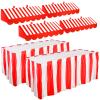 Tallew 6 Pcs 3D Circus Awning Wall Decorations and Stripe Table Skirts Cardboard Awning Tent Decors for Doors Window Classroom Concession Room Carnival Circus Party Decorations (Red and White) view 1