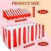 Tallew 6 Pcs 3D Circus Awning Wall Decorations and Stripe Table Skirts Cardboard Awning Tent Decors for Doors Window Classroom Concession Room Carnival Circus Party Decorations (Red and White) view 2