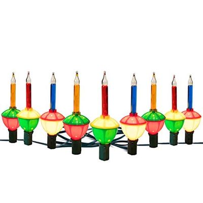 Brightown Christmas Bubble String Lights - 2 PC 9 Traditional Multicolor Bubble Lights UL Listed for Holiday Christmas Celebrations Lighting, Green Wire