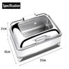 Chafing Dish Buffet Set, 8QT Rectangular Catering Food Warmers for Parties with Covers, Stainless Steel Chafer, Buffet Servers and Warmers Set Adjustable Temperature (1/1) view 2