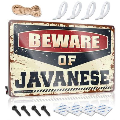 Bar Rules Tin Metal Sign Beware of Javanese Sign Sign Decor Liquor Tin Signs ( Size : 20X30CM )