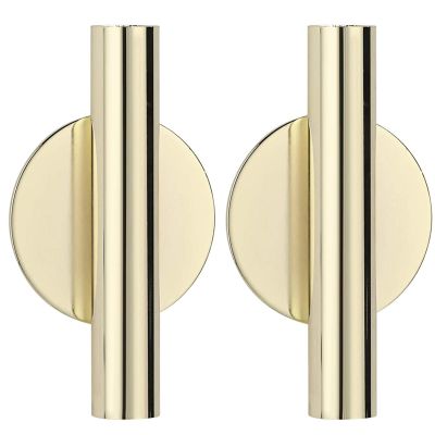 2PCS Wall Mount Vase Tube Hanging Dried Flower Display Metal Holder with Circle Golden