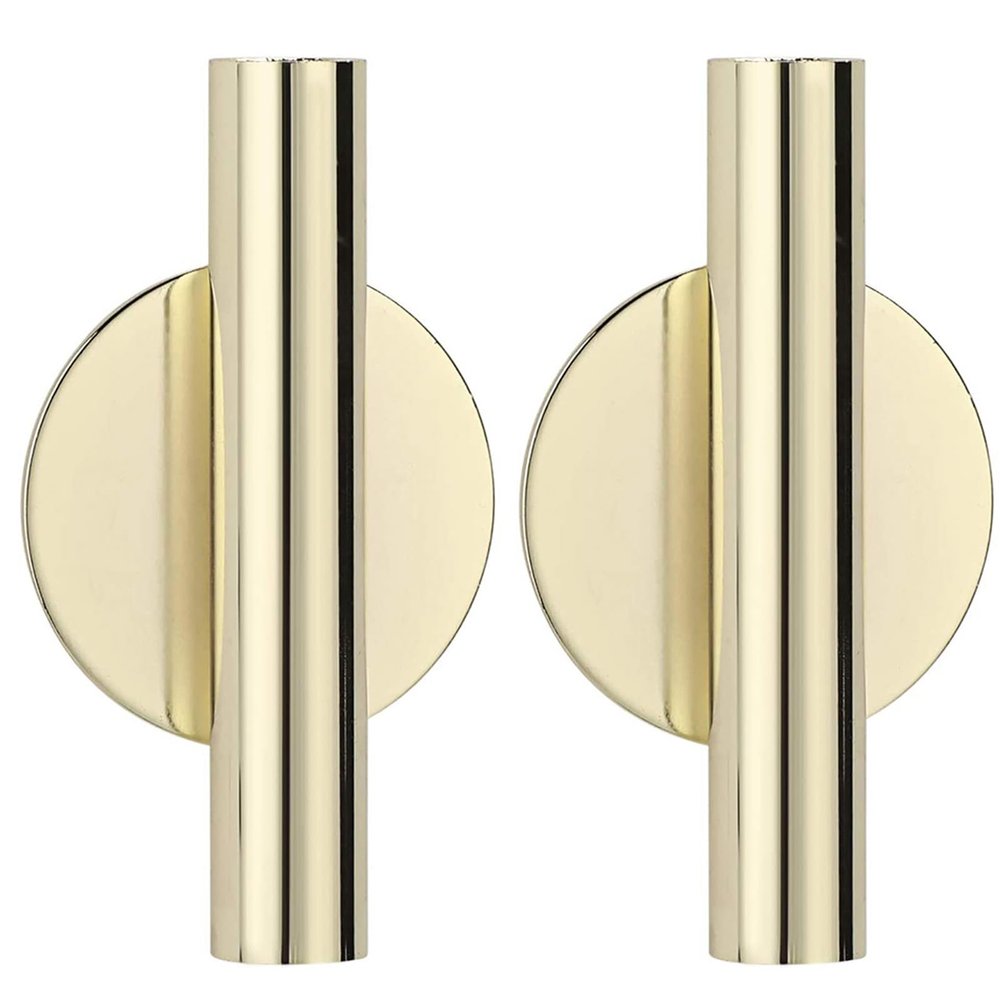 2PCS Wall Mount Vase Tube Hanging Dried Flower Display Metal Holder with Circle Golden