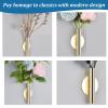 2PCS Wall Mount Vase Tube Hanging Dried Flower Display Metal Holder with Circle Golden view 3
