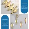 2PCS Wall Mount Vase Tube Hanging Dried Flower Display Metal Holder with Circle Golden view 4