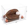 Better Display Cases Clear Acrylic Catchers Glove Display Case with Orange Risers and Mirror Base (A011/V16) view 2