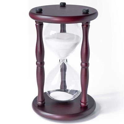ACGrade Hourglass Timer, Hourglass 60 Minutes White Sand Timer, Hourglass Timer 60 Minutes, Hourglass Sand Timer Clock, Wooden Sand Timer Crafts