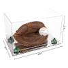 Better Display Cases Clear Acrylic Catchers Glove Display Case with Green Risers and Mirror Base (A011/V16) view 2