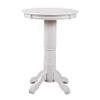Benjara Ava 42 Inch Wood Pub Bar Table, Molded Trim, Carved Pedestal, White view 1