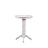 Benjara Ava 42 Inch Wood Pub Bar Table, Molded Trim, Carved Pedestal, White view 3
