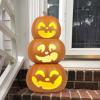 17" Halloween Pumpkin Lantern - Light Up Pumpkins with Unique 3 Tiers Design - Lightened Large Pumpkin with Waterproof ETL Certified Cord Plug and 2 Safety Fuse - 17 Inch view 1