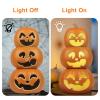 17" Halloween Pumpkin Lantern - Light Up Pumpkins with Unique 3 Tiers Design - Lightened Large Pumpkin with Waterproof ETL Certified Cord Plug and 2 Safety Fuse - 17 Inch view 2