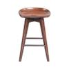 Benjara Bar Esme 24 Inch Swivel Counter Stool, Contour Seat, Wood, Tapered Legs, Brown view 1