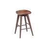 Benjara Bar Esme 24 Inch Swivel Counter Stool, Contour Seat, Wood, Tapered Legs, Brown view 4