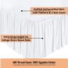 College Dorm Room Dust Ruffled Bed Skirt Extended Extra Long Bed Skirt, 100% Egyptian Cotton, 600-Thread-Count, 32-Inch Drop Extra Long Dorm Room Bed Skirt - Ivory, Twin XL - 39" x 80" view 4