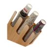 CARWERL Coffee Cup and Lid Wooden Storage Italic Rack Fits Cup with Caliber 10, Commercial Disposable Cup Storage Dispenser for Coffee Bar Buffet Organizer Holder,3 Compartment view 1