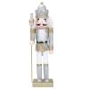 Christmas Nutcracker Figure Ornament 31 CM/12 INCH Wooden Nutcracker Decorations Handmade Soldier Puppet for Festival Party Outdoor Xmas Collects (Silver) view 1