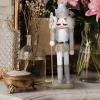 Christmas Nutcracker Figure Ornament 31 CM/12 INCH Wooden Nutcracker Decorations Handmade Soldier Puppet for Festival Party Outdoor Xmas Collects (Silver) view 3