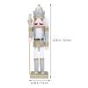 Christmas Nutcracker Figure Ornament 31 CM/12 INCH Wooden Nutcracker Decorations Handmade Soldier Puppet for Festival Party Outdoor Xmas Collects (Silver) view 4