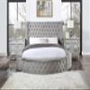 Acme Gaiva Queen Bed with Storage in Gray Velvet view 2