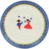Polmedia Polish Pottery Dinner Plate UNIKAT - Bird Prince And Princess Pattern Handmade in Boleslawiec Poland by Ceramika Artystyczna + Certificate of Authenticity view 1