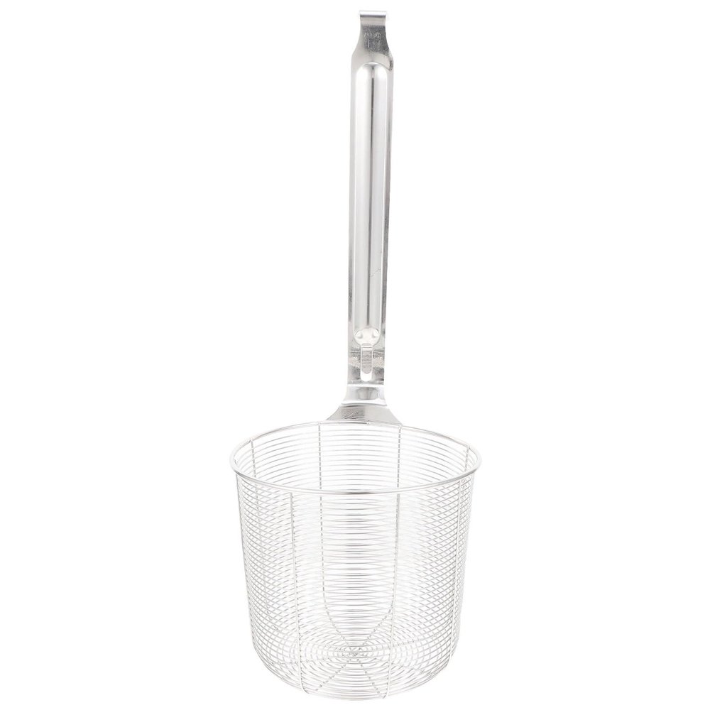 2Pcs Stainless Steel Pasta Strainer Mesh Spider Food Strainer Basket with Handle, fine mesh Noodle Colander Sifter, Kitchen Utensil