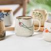 1pcs Vintage Coffee Mug Unique Japanese Retro Style Ceramic Cups, 380ml Kiln Change Clay Breakfast Cup Creative Gift for Friends Cups Includes lid and Spoon view 2