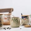 1pcs Vintage Coffee Mug Unique Japanese Retro Style Ceramic Cups, 380ml Kiln Change Clay Breakfast Cup Creative Gift for Friends Cups Includes lid and Spoon view 4