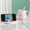 Cat Cup Women's Cat Paw Cup High Yan Value Fresh Drinking Cup Ins Ceramic Mug with Lid Spoon Mugs Coffee Cups view 4