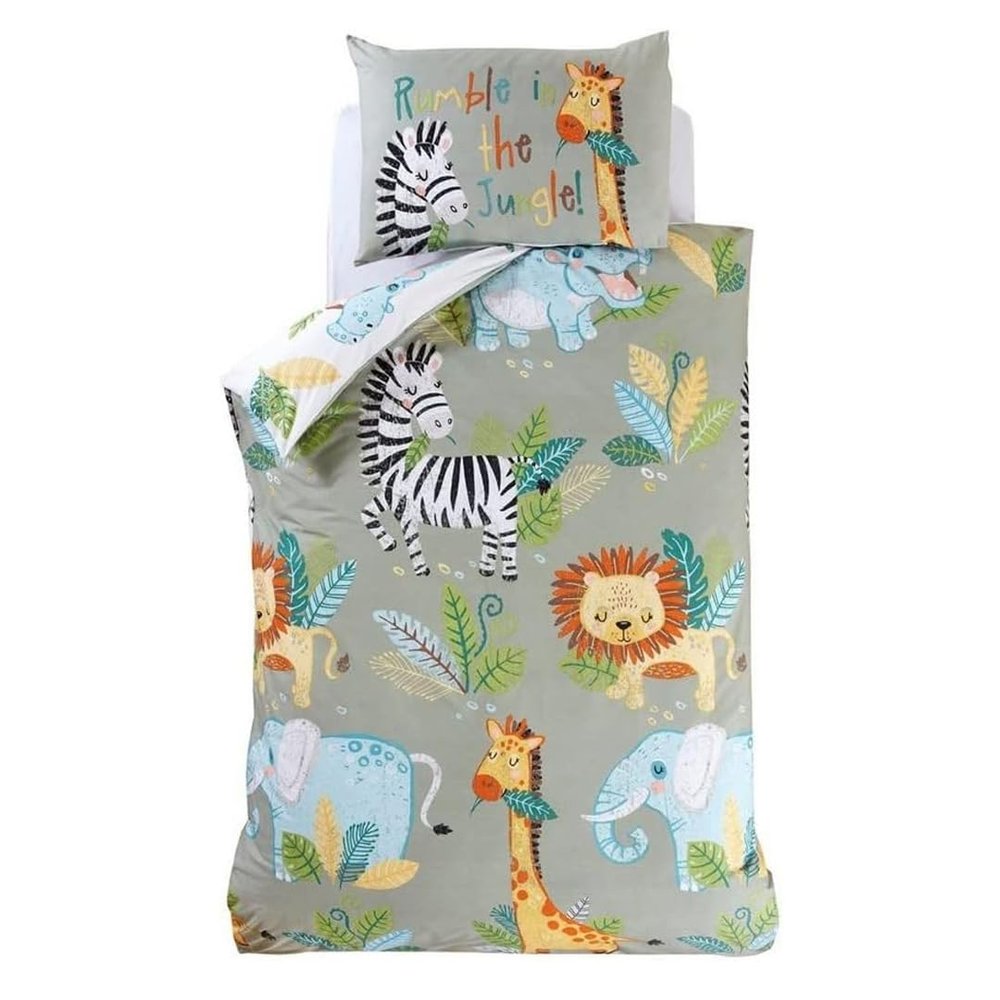 Rapport Home Rumble in The Jungle Kids Duvet Set (Single), Green
