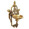 MohanJodero Brass Peacock Diya wall Hanging view 3