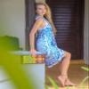 Blue Mandala Sarong - Plus Size Bikini Cover Up - Bohemian Pareo - Tapestry - Scarf view 4