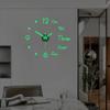 16 inches 3D Wall Clock Luminous Frameless Wall Clocks DIY Digital Clock Wall Stickers Silent Clock for Home Living Room Office Wall Decor Office Wall Art. (Style 14) view 1