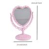 RUITASA Flower Knows Mirror,Heart-Hhaped Makeup Mirror, Double Vanity Mirror, Plastic Heart Dressing Mirror for Bathroom Bedroom Vanity Mirror(Pink) view 2