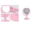 RUITASA Flower Knows Mirror,Heart-Hhaped Makeup Mirror, Double Vanity Mirror, Plastic Heart Dressing Mirror for Bathroom Bedroom Vanity Mirror(Pink) view 3