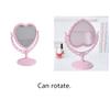 RUITASA Flower Knows Mirror,Heart-Hhaped Makeup Mirror, Double Vanity Mirror, Plastic Heart Dressing Mirror for Bathroom Bedroom Vanity Mirror(Pink) view 4