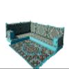 arabicsofa Light Blue Floor Sofa Seating Set, L Shape Set, Oriental Floor Seating, Floor Cushions, Sectional Sofa, Arabic Majlis, Arabic Jalsa (L Sofa + Rug, 4'' Thickness (10 cm)) view 1