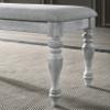 Roundhill Furniture Salines Upholstered Turned Leg Dining Bench, Rustic White view 4