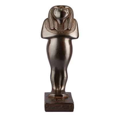Ancient Egyptian statue Horus Ushabti as a Falcon God of Sky heavy black Egyptian Art made in Egypt.