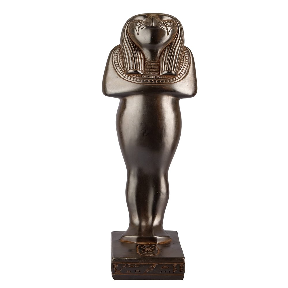 Ancient Egyptian statue Horus Ushabti as a Falcon God of Sky heavy black Egyptian Art made in Egypt.