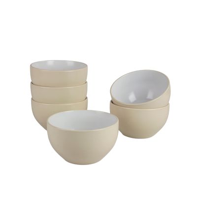 10 Strawberry Street Two Tone Coupe 5.5/24 Oz. Cereal Bowl Set Of 6, Gray/White