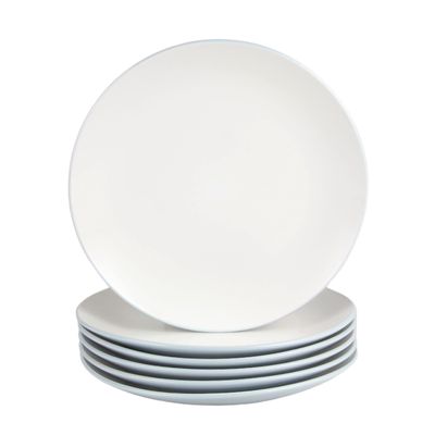 10 Strawberry Street Two Tone Coupe 10.5 Dinner Plate Set Of 6, Blue/White