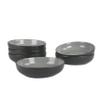 10 Strawberry Street Two Tone Coupe 8.5/36 Oz. Dinner Bowl Set Of 6, Black/Gray view 1
