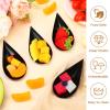 Gandeer 300 pack 4inch Tear Drop Mini Appetizer Plates Spoons Plastic Tasting Spoons, Dessert Bowls & Mini Dessert Containers Disposable Catering Supplies for Parties & Events(Black) view 2