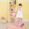 WOOD CITY Wooden Toddler Step Stool for Kids, Pink Two Step Children's Stool with Handles, Bonus Non-Slip Pads for Safety, Bathroom Potty Stool & Kitchen Step Stools Dual Height view 4