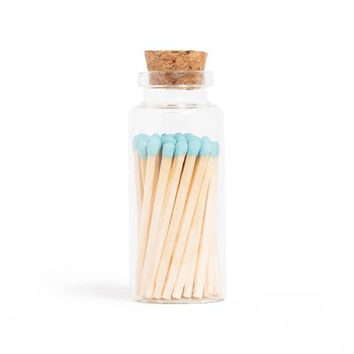 Decorative Matches in Medium Corked Vial | Case of 2 (Baby Blue)