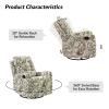 HULALA Home Recliner Chair Modern Printed Fabric for Living Room, Wingback Rocker Recliner Sofa Comfy Armchair 360 Degree Swivel, Nursery Rocking Chairs with Adjustable Backrest & Footrest/SAGE view 3