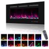Oxhark Flame 36inch Electric Fireplace in Wall Recessed and Wall Mounted Fireplace Electric, 13 Flame Colors, Realistic Logs &Crystals Fuel Bed, Adjustable Temperature and Timer,750W/1500W, Black view 1