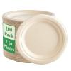 Vplus 200 Pack Paper Plates 7 inch 100% Compostable, Heavy-Duty Disposable Paper Plates Bagasse Natural Biodegradable Eco-Friendly Sugarcane view 1