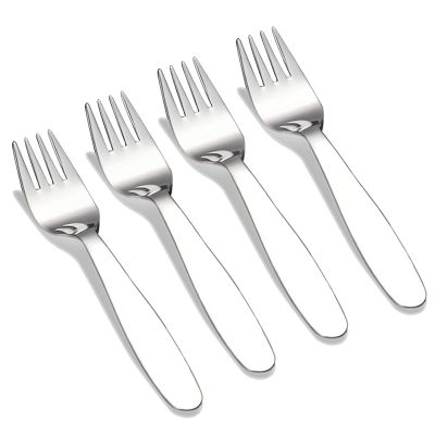 VANRA Premium 18/8 Stainless Steel Children's Cutlery - 5.8-inch Kids Dinner Forks, 4 Pieces Silverware Flatware Utensil Set for Home & School